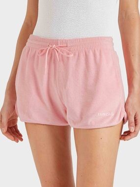 Hunza G Pink Terry Drawstring Athletic Shorts